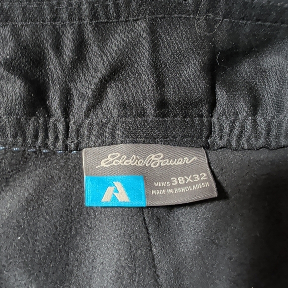 Mens Eddie Bauer First Ascent Black Cargo Fleece Lined Pants W40 L31 Gorpcore - Picture 7 of 13